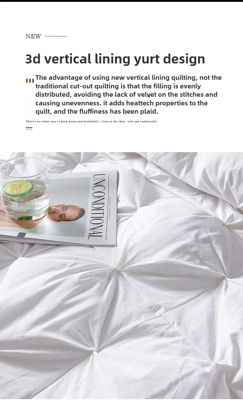 Goose Down Soft Duvet Luxury Blanket King Queen Twin Size Comforter Bedding Filler Bread Shape Super Warm Quilt.