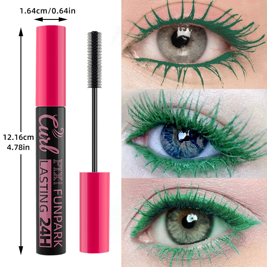 Multicolor Curling Mascara Waterproof Fast Drying Eyelashes Extension Lashes Korean Makeup Lasting White Blue Purple Mascara.
