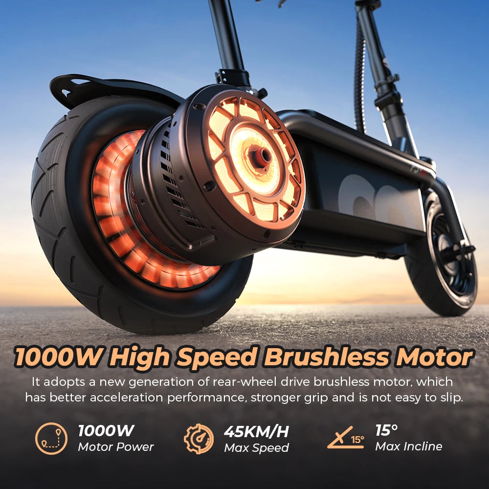 ISCOOTER F3 Electric scooter 1000W motor 48V13AH battery foldable electric scooter, adult electric scooter with seat 45 km/h.