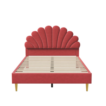 Creahappy Polsterbett – Doppelbett 140 x 200 cm, Doppelbett mit Samtmuster, warm und bequem