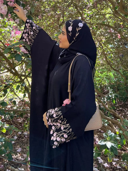 Muslim Women Dubai Abaya luxury embroidery Floral Long Dress Kaftan Flower Ramadan Robe Femme Islam African Dresses Kebaya.
