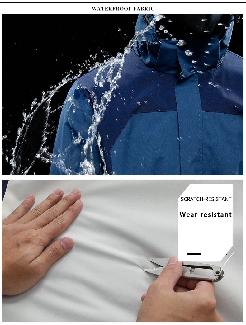 CHRLCK Men's Waterproof Hiking Jacket Women Windproof Windbreaker Breathable Camping Hunting Running Trekking Fishing Coats.