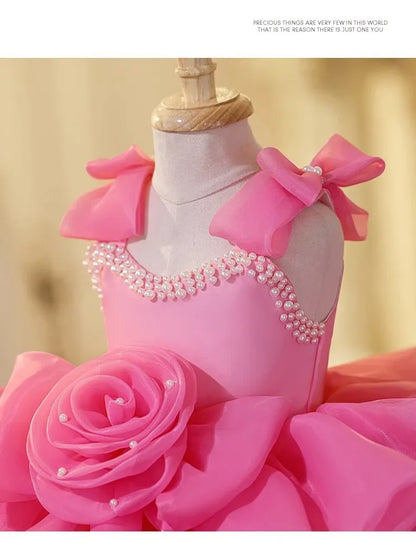 2025 Prinzessinnenkleid zum ersten Geburtstag für Mädchen, neue Hochzeit, Blumenmädchen, Klavieraufführung, Host-Kleid, Party-Kleidung, Outfits, passendes Bankett