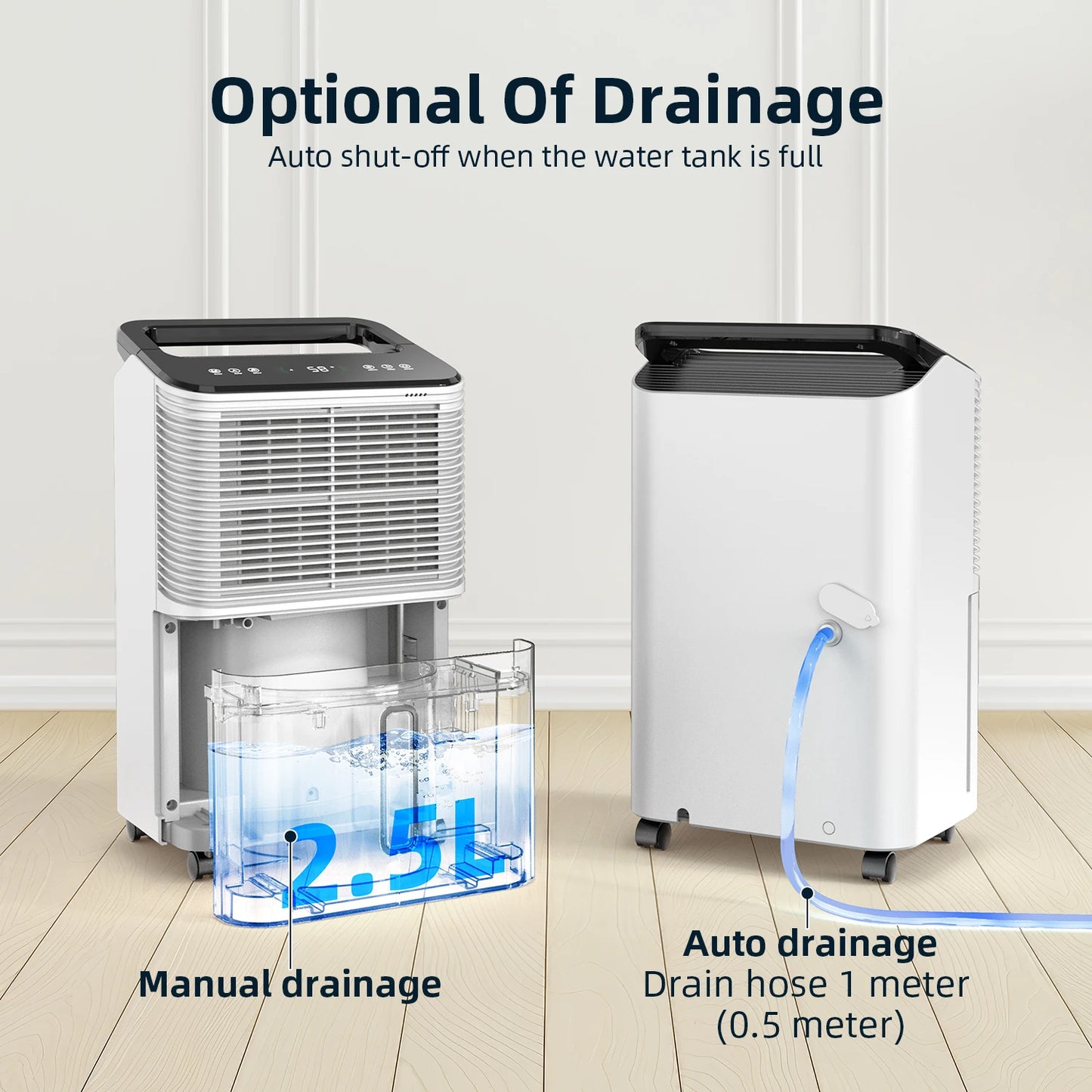 Dehumidifier 16 L/day, Ultra-quiet Electric Intelligent Central Control, Auto Mode, Moisture Display, 24h Timer Home Appliances.