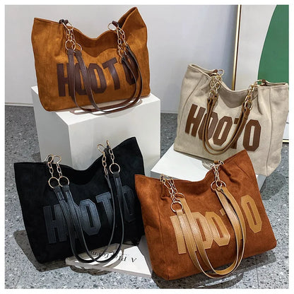 Solid Color Shoulder Bag, Trendy Letters Tote Bag, Canvas Campus Handbag for Women, Office,College,Work,Travel Hand Bags Bolsa