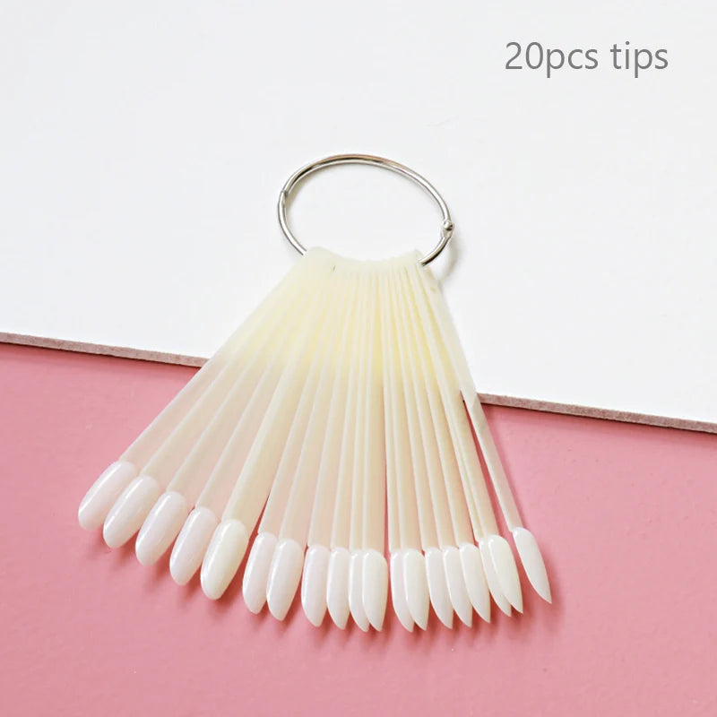 80/50/20pcs Nail Display Sticks Nail Swatch False Nail Tips Nail Gel Polish Practice Clear Display Board for Nail Art Tools