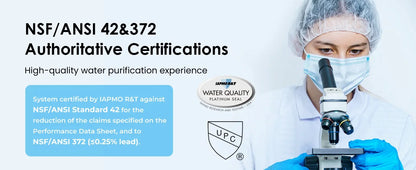 Kitchen Under Sink Drinking Water Filter Purifier With Faucet Reduces Bacteria, Metal,Lead, Chlorine and Odor.