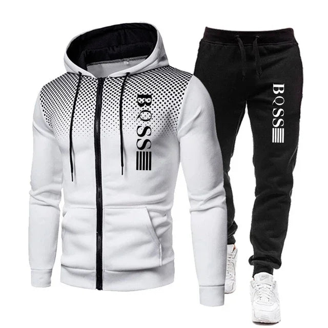 The new men's tracksuit 2025 features hats and sweatpants, fitness wear, and casual and entertainment trendsetters.