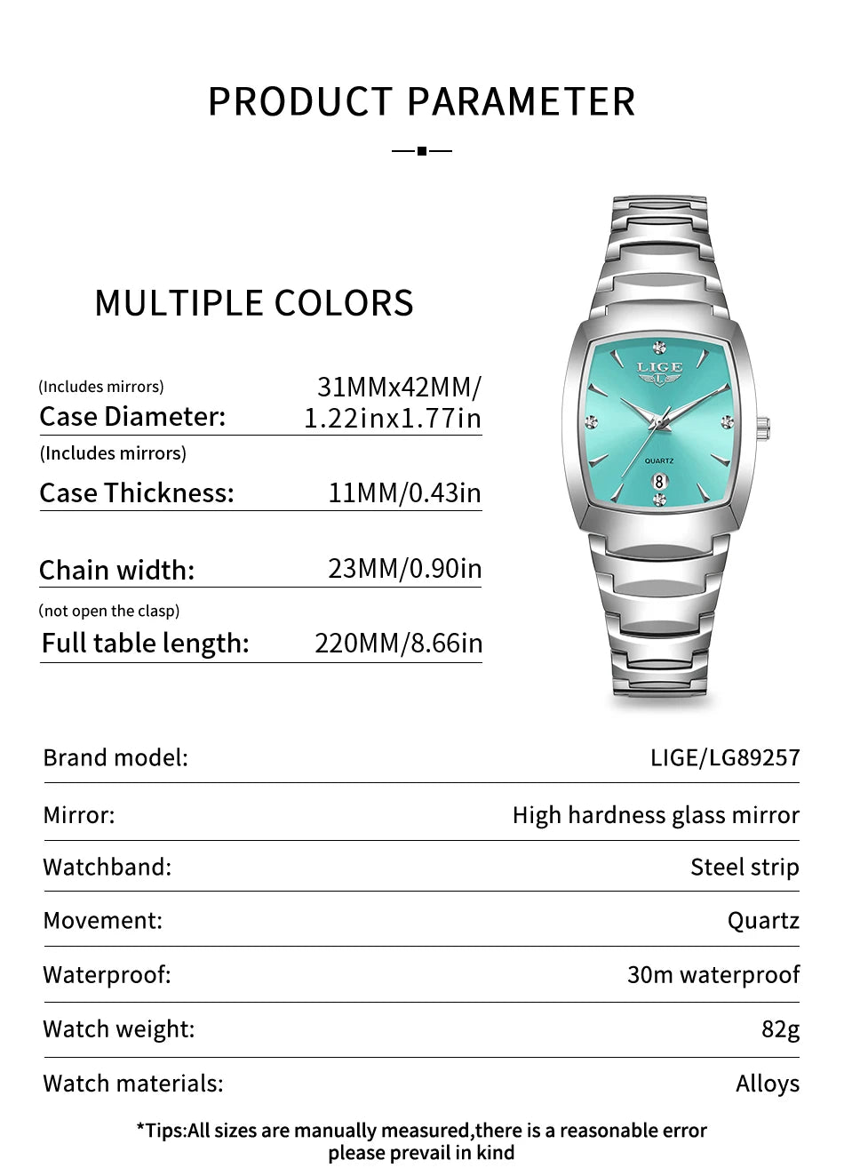 LIGE New Ladies Waterproof Watch Luxury Stainless Steel Women Watches Creative Fashion Original Elegant Quartz Wristwatch Gift.