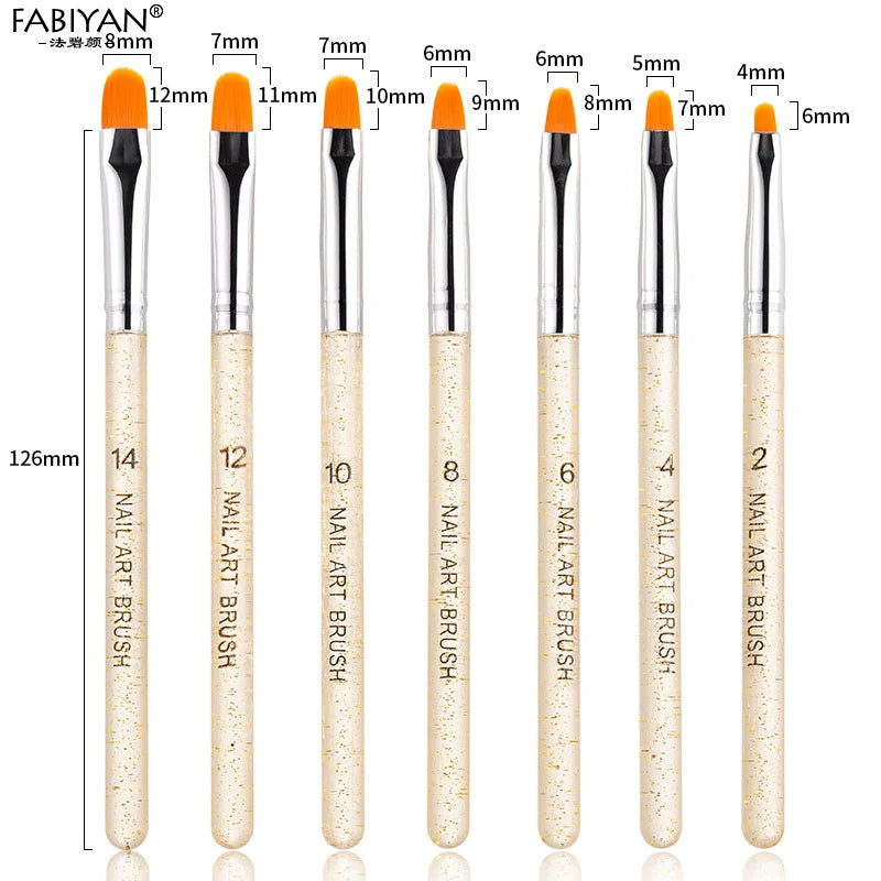 3/7Pcs Professional Manicure UV Gel Brush Pen Transparent Acrylic Nail Art Painting Drawing Brush Phototherapy Tools.