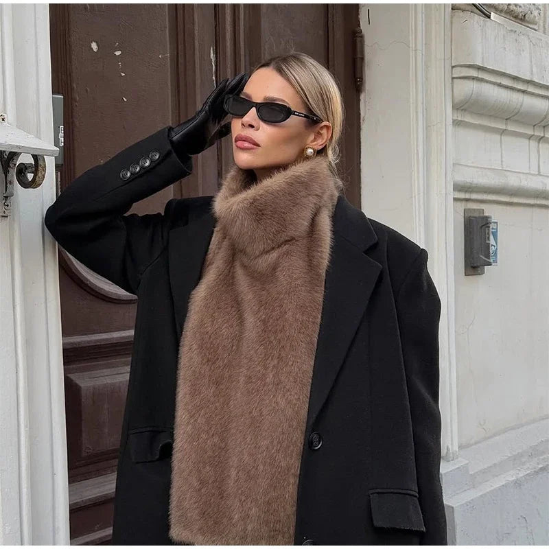 Schwarz Luxus Faux Pelzmantel Frauen Mode Oansatz Langarm Flauschigen Lose Jacke 2025, Winter Dame Verdicken Warme Straße Outwear