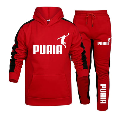 Autumn Winter Popular Mens Tracksuit Hooded Sweatshirts+Jogging Pants Set Daily Gym Outfits Casual Sports High Street Clothing.