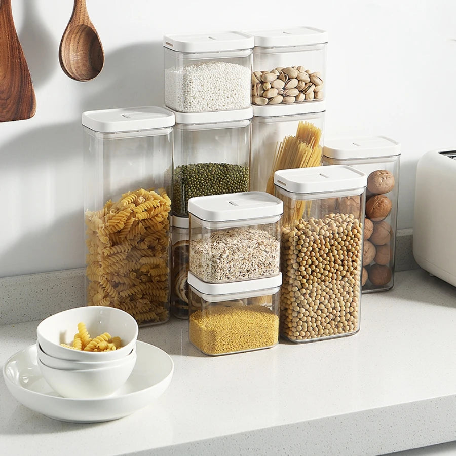 1PC Sealed Food Storage Box with Lid, Multiple Sizes Food Storage Organiser for Dry Food Cereal Storage.