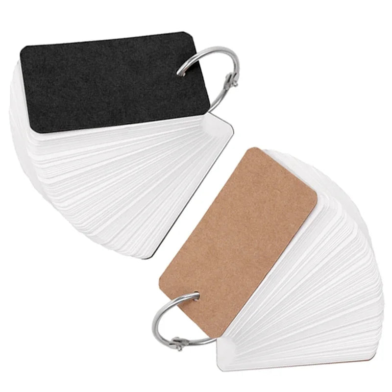 400/100 Blatt Kraftpapier, leere Karteikarten mit Binderingen, Spiralnotizblöcke, Mini-Notizbücher, Lernkarten, Buch, Kawaii-Briefpapier.