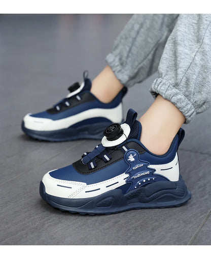 Boys Anti-Slip Waterproof Leather Running Shoes Outdoor Sports Walking Shoes Comfort Kids Sneakers For Autumn Winter 5-16 Years.