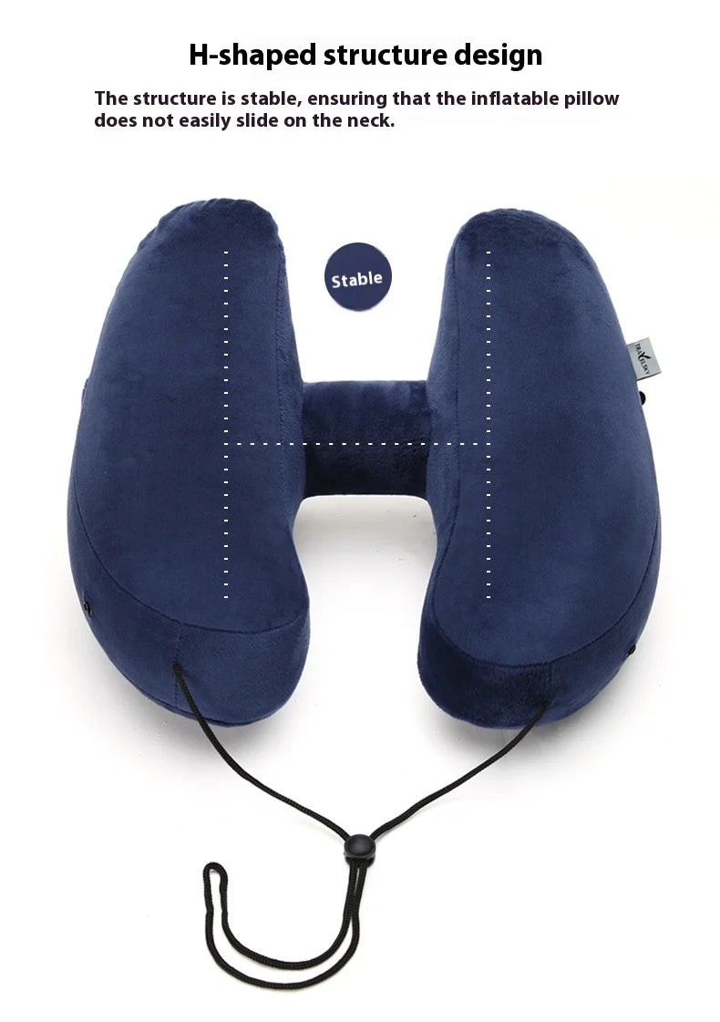Outdoor U Shaped Memory Foam Neck Pillow Adjustable Portable Multifunctional Airplane Sleeping Support Massage Protection Pillow.