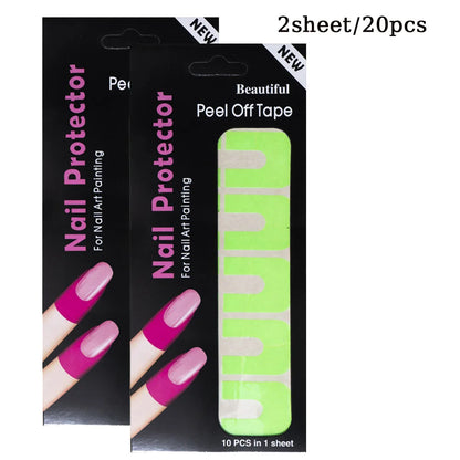 10/20/50 Pcs U-shape Spill-proof Anti-overflow Nail Polish Paint Varnish Peel Off Tape Finger Cover Nail Protector Stickers.