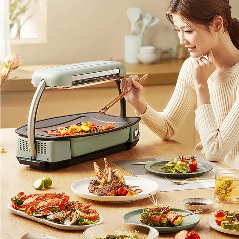New Smokeless Barbecue Oven Barbecue Pot Household Multi-function Indoor Electric Oven Korean Style Skewer.