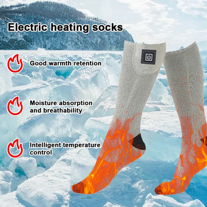 Electric Heating Socks 3 Level Temperature Winter Heating Socks Cold-Proof Winter Warm Thermal Socks for Cycling Camping Skating.