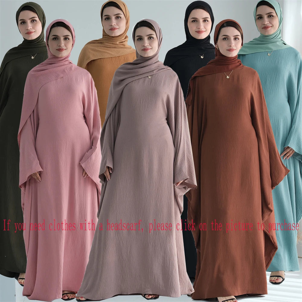 Ramadan Eid Summer Satin Batwing Abaya Dubai Women Islam Muslim Maxi Kaftan Dresses Kebaya Caftan Marocain Robe Femme Musulmane.