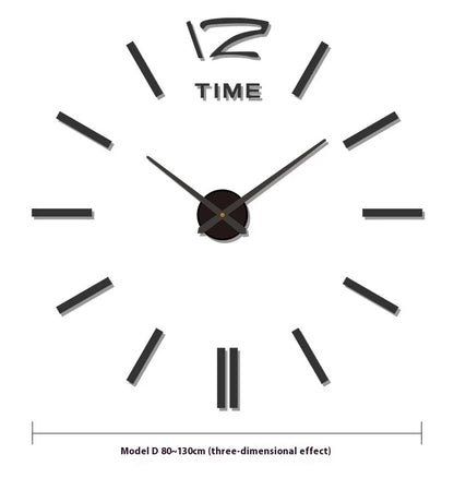 2023 Modernes Design, große Wanduhr, 3D-DIY-Quarzuhren, modische Uhren, Acryl-Spiegelaufkleber, Wohnzimmer, Heimdekoration, Horloge