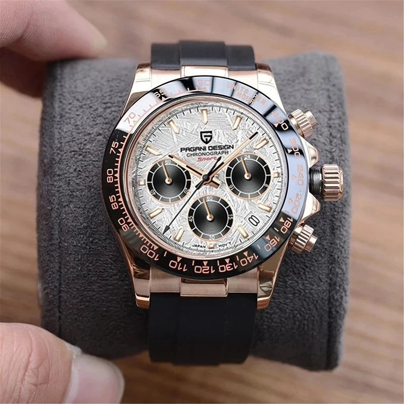 40mm New V2 PAGANI DESIGN Men's Quartz Watches Sapphire Retro Chronograph Stainless Steel Waterproof Watch Men Relogio Masculino.