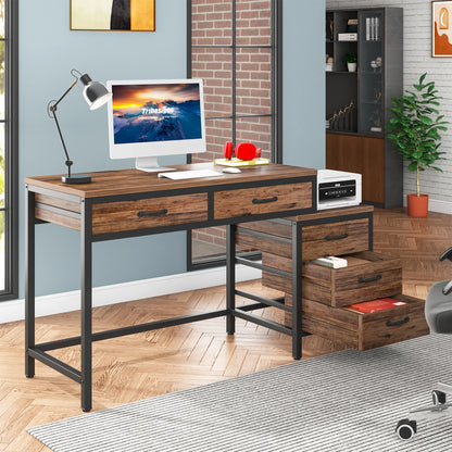 Tribe signs Computer tisch mit 3 Schubladen, 59-Zoll-PC-Schreibtisch mit reversiblen Schubladen, industrielle Arbeits schreibtisch arbeitsplatz