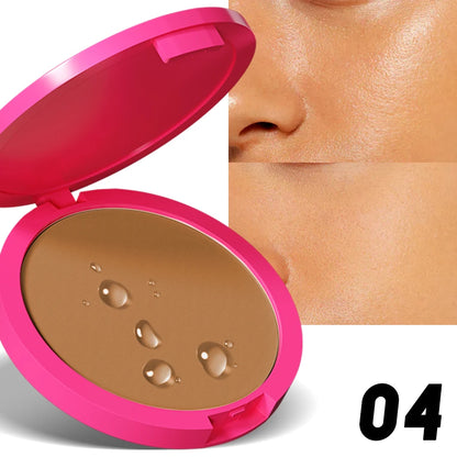 Natural Matte Pressed Powder Oil Control Brighten Whitening Face Base Foundation Compact Concealer Makeup Cosmetics.
