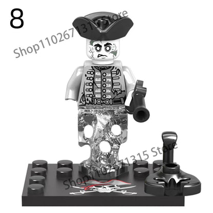 Movies Pirates Of The Caribbean Jack Sparrow Classic Movie Figures Head accessories Building Blocks Toys For Children.