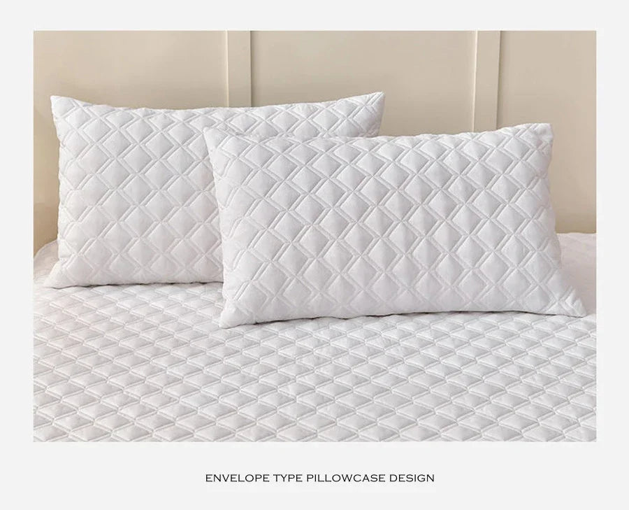 WASART Waterproof mattress protector cover quilted thicken elastic fitted sheet style couple double bed protection pad king size.