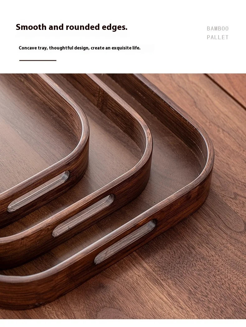 Gianxi Japanese Bamboo Household Tray Rectangular Hotel Solid Wood Dinner Plate Afternoon Tea Dessert Dim Sum Plate Tea Tray.
