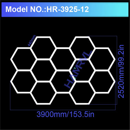Hexagonal ceiling light BarberShop Car Garage LED Light 6500k LED tube for Gym Bar Hair Salon Library Workshop Auto Body Repair