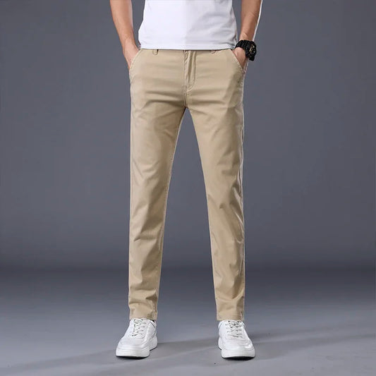 Thin Men's Pants Classic 7 Colors Summer New Casual Pant Business Fashion Stretch Cotton Slim Brand Male Trousers.