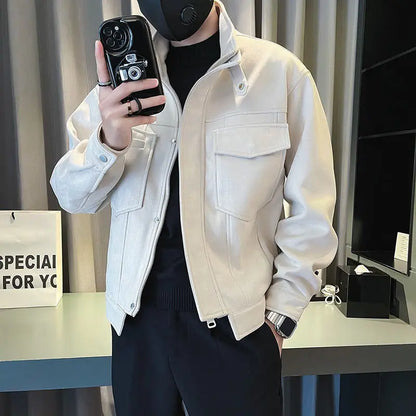 Male Bomber Jackets Stand Collar Short Korean Reviews Many Original Brands Men's Quilted Padded Coats Winter Casual Stylish Work