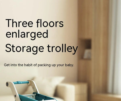 Shopping cart toy baby small trolley children play house fruit cut music kitchen supermarket men and girls Early Education toys.