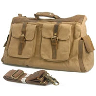 Wasserdichte gewachste Canvas Leder Herren Reisetasche Handgepäcktasche Handgepäck Große Tragetasche Vintage Herren Duffle Wochenendtasche große Übernachtung.