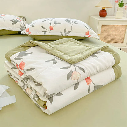 Printed Thin Duvet Skin-friendly Comforter 100x150cm for Kids Quilt Soft Bedspread Summer Blanket edredones (No Pillowcase)