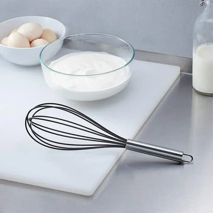10-inchManual Egg Beater Stainless Whisk Kitchen Wire Balloon Whisk Milk Egg Beater Egg Mixing Mixer Tools.