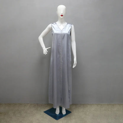 Autumn Fashion Muslim Dresses for Women Muslim Long Sleeve V-neck Party Evening Long Abay Dress Suit Inner and Abaya Outfits