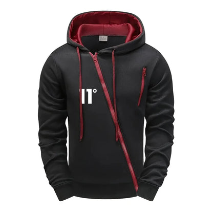 Fashion Autumn Winter Hoodie Comfort Single Sweatshirt Top Pants Men Versatile Diagonal Zipper Jacket Casual Jogging Sport Daily.