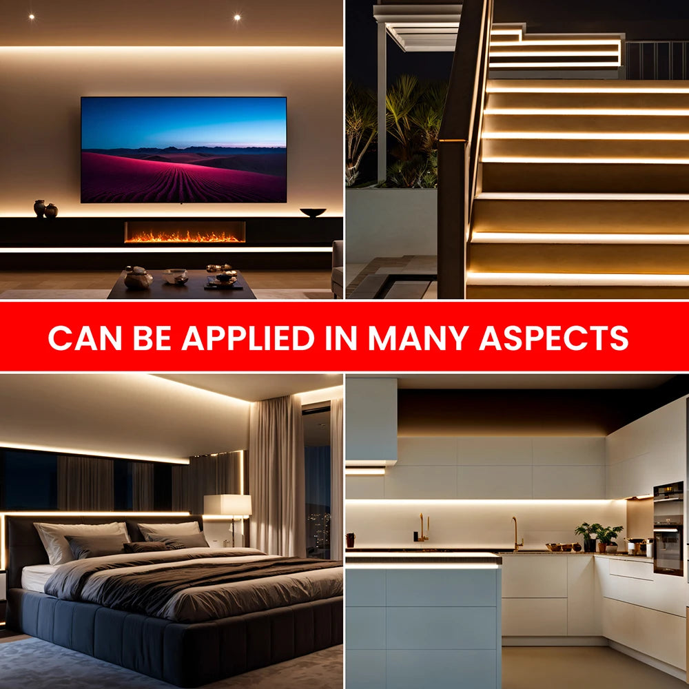 COB LED Streifen Licht Dimmer Schalter EU UK Power Kit 220V 230V 3000K 4000K 6000K 288LED Helle Flex Band Wasserdichte Lineare Beleuchtung.