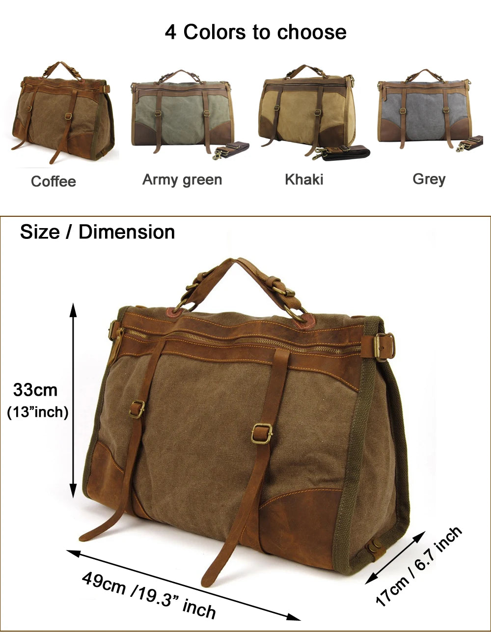 Vintage Retro militär Leinwand + Leder männer reisetaschen gepäck taschen männer wochenende Tasche Übernachtung duffle taschen tote Freizeit M314 #.