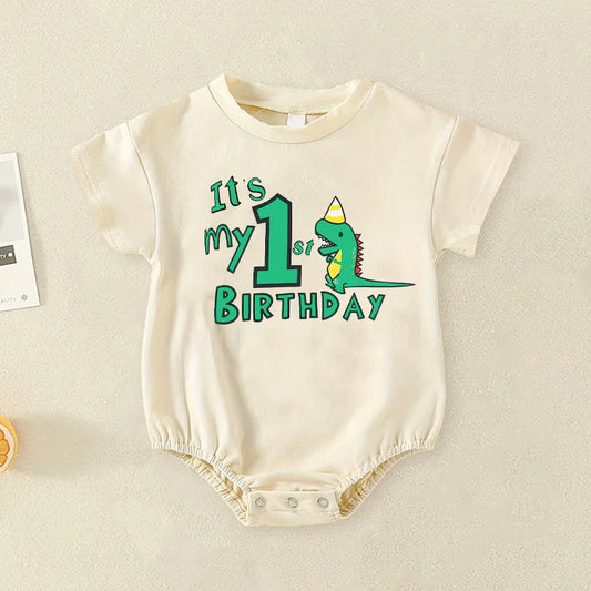 „It's My First Birthday“-Bubble-Strampler für Babys, kurzärmelig, übergroßer Bubble-Body, Geburtstagsfeier, Säuglingskleidung