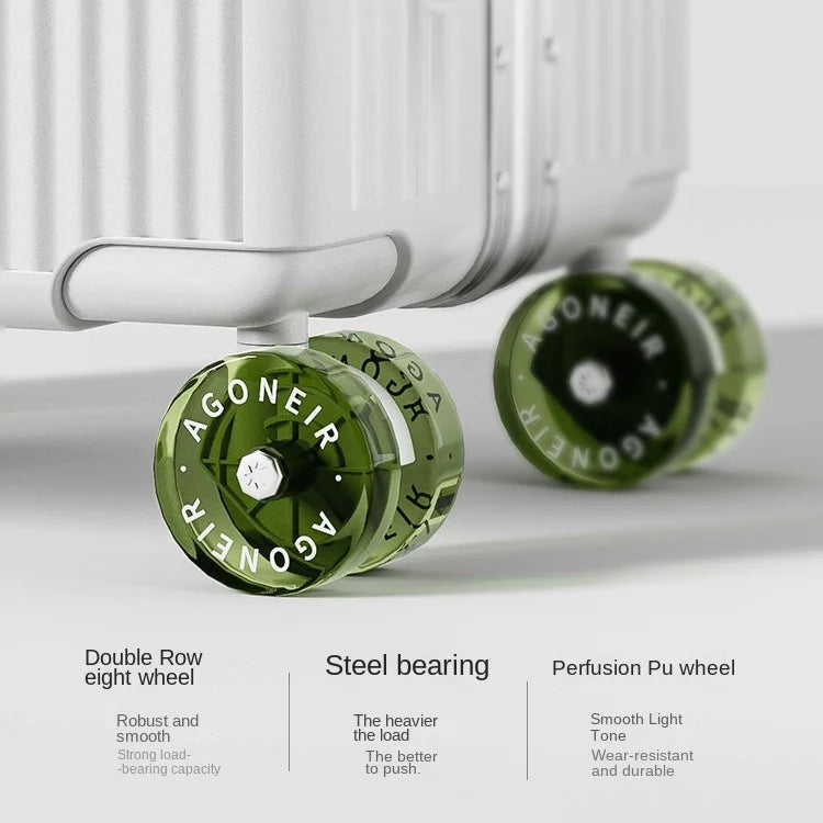 20"24 Zoll Reisekoffer mit breitem Griff, Aluminiumrahmen, Handgepäck, Trolley mit Rollen, Boardingbox, rollende Gepäcktasche.