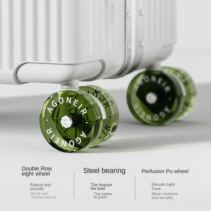 20"24 Zoll Reisekoffer mit breitem Griff, Aluminiumrahmen, Handgepäck, Trolley mit Rollen, Boardingbox, rollende Gepäcktasche.