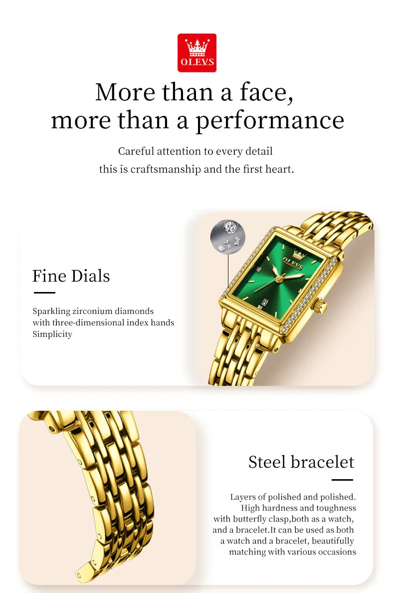 OLEVS 9995 Women's Watch Luxury Elegant Quartz Ladies Wristwatch Top Brand Waterproof Luminous Date Original Watch For Women.