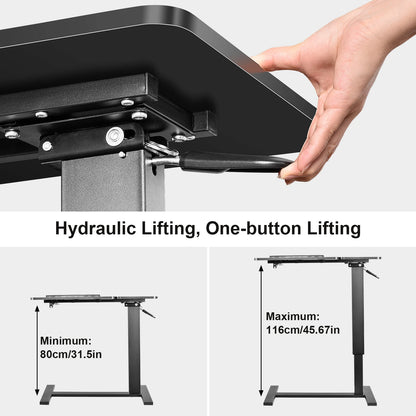 Höhenverstellbarer Sitz-Steh-Schreibtisch, pneumatischer Lift-Computertisch, Arbeitsplatz für Wohnzimmer, Schlafzimmer, Zuhause, Wohnheim