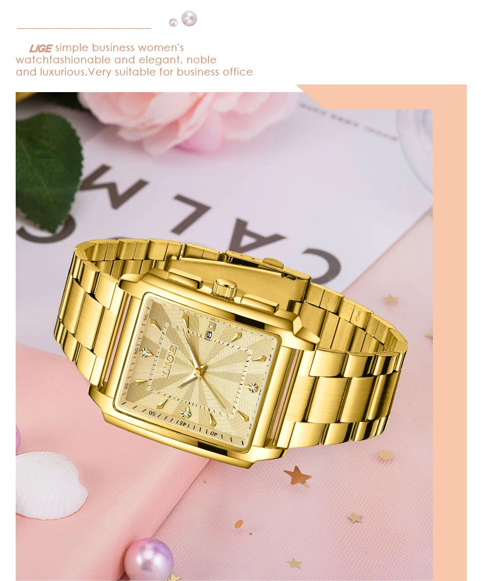 LIGE Fashion Waterproof Watch For Women Top Brand Luxury Women Watch Casual Sport Date Women's Quartz Wristwatches Montre Femme.