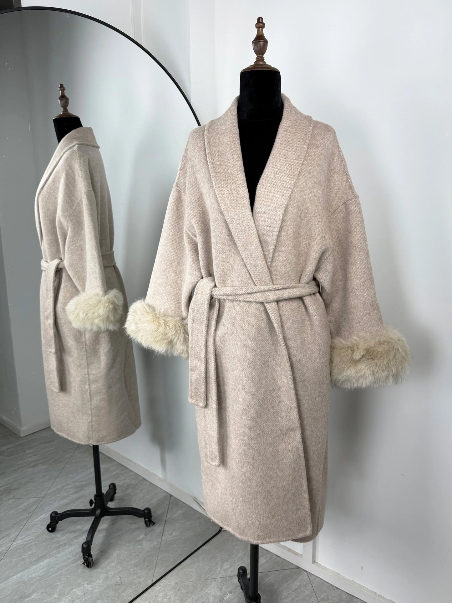 TARUXY Fuchspelz-Wollmäntel für Damen, kurzer Mantel, Bürodame, abnehmbarer, eleganter doppelseitiger Wollmantel, 2025, neue Strickjacke