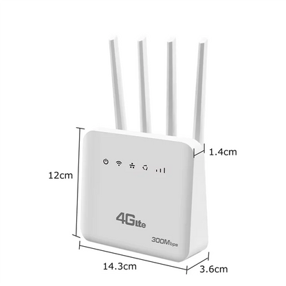 Wifi 6 LTE 4G CPE Router With SIM Slot, Four Antenna Signal Booster, 300Mbps Fast Internet For Europe.
